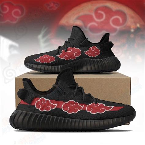 Naruto Yeezy Shoes Akatsuki Symbol Anime Custom Sneaker Naruto