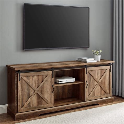 Buy Walker EdisonCorbin Modern Farmhouse TV Stand Sliding X Barn Door