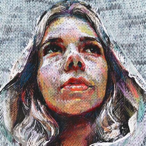 Artist Creates Mixed Media Portraits Using Digital Art And Knitting R