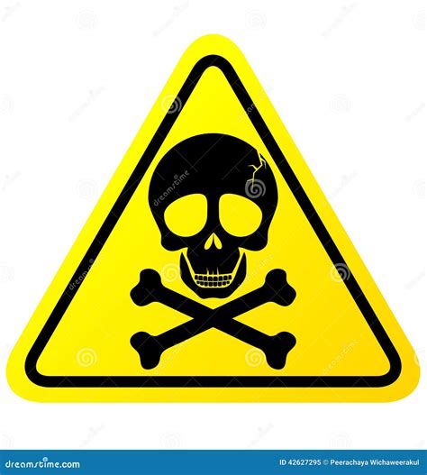 Skull danger sign stock vector. Illustration of security - 42627295