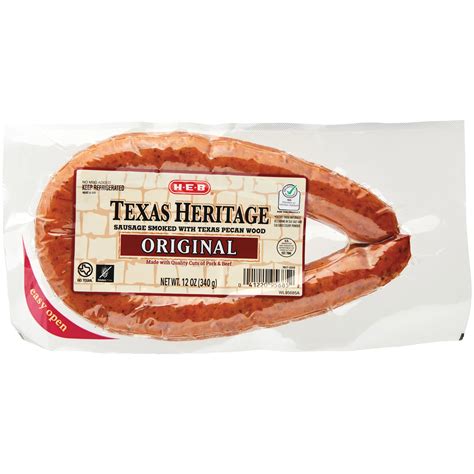 H-E-B Texas Heritage Pork & Beef Smoked Sausage - Original - Shop ...