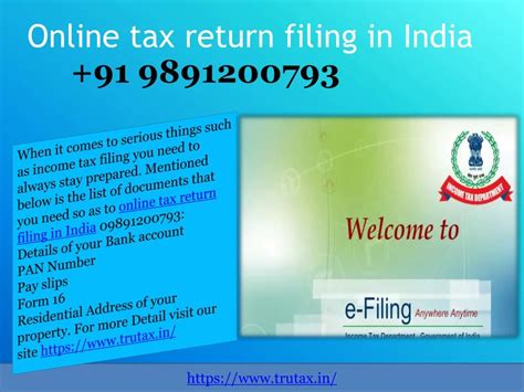 PPT Documents Needed For Online Tax Return Filing In India