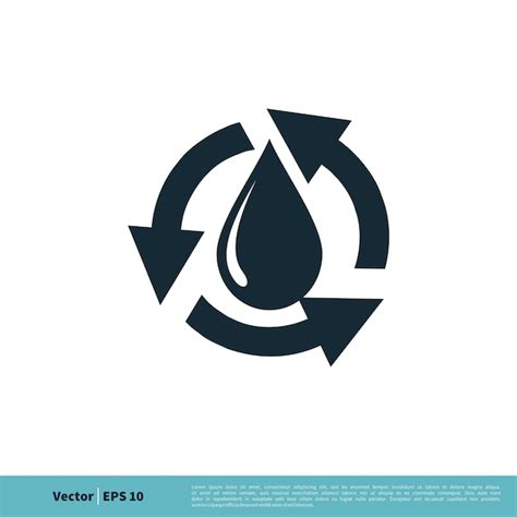 Recycling Tropfen Wasser Symbol Vektor Logo Vorlage Illustration Design