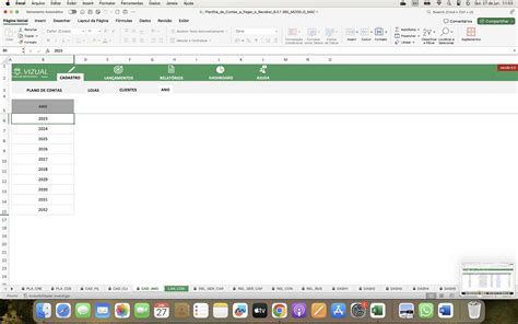 Planilha de Contas a Pagar e Receber em Excel 6.0 365 - MAC - Vizual