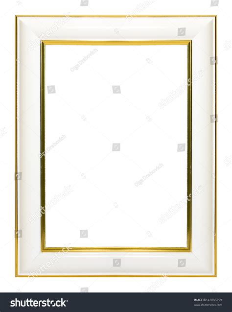 White Gold Frame For A Picture Isolated On White Stock Photo 42888259