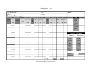 This Printable Navigation Log Is Perfect For Pilots Who Are Doing Last