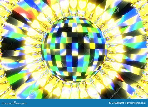 Colored Disco Ball Abstract Background Disco Ball With Bright Rays