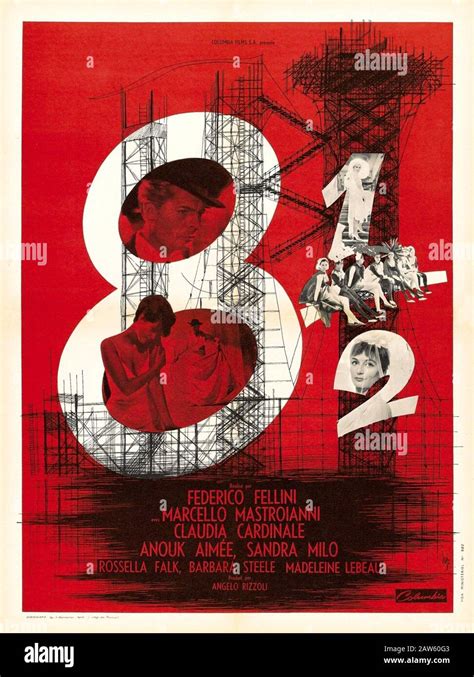 1963 , ITALY : The FRENCH poster advertising for the italian movie FELLINI 8 E MEZZO ( Fellini 8 ...