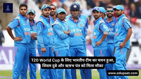 T20 World Cup के लिए भारतीय टीम का चयन हुआ शिवम दुबे और ऋषभ पंत को मिला मौका