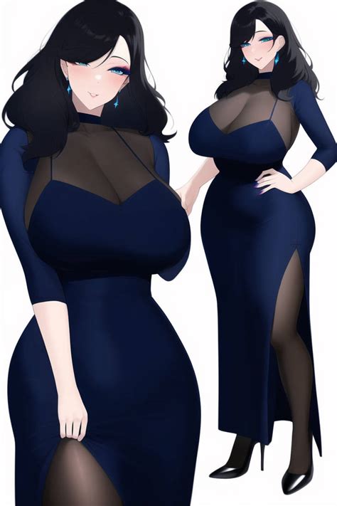 Milf With Jet Black Hair And A Long Blue Dress, N by VARM209 on DeviantArt
