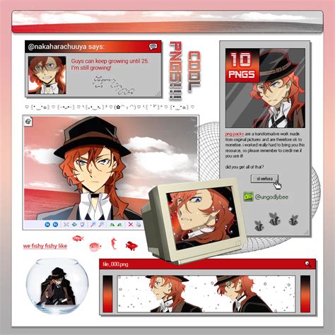 #849 PNG PACK [Nakahara Chuuya - BSD] by ungodlybee on DeviantArt