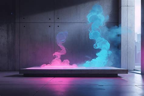 Premium Photo Colorful Smoke Sci Fi Neon Futuristic Cyberpunk Glowing