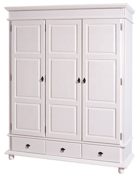 Armoire Portes Tiroirs Pin Massif Blanc Micha Lestendances Fr