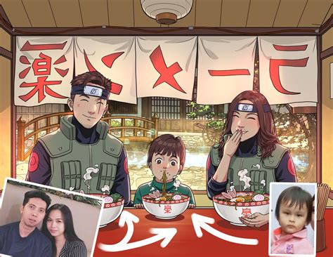 Custom Anime Portrait Ramen Custom Personalized Anime Potrait Couple