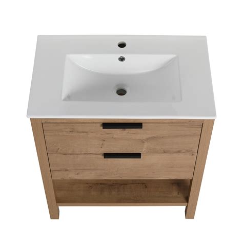 Millwood Pines Meuble Lavabo Simple Autoportant Po Avec Plateau En