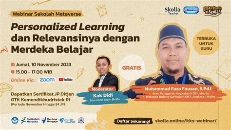 Webinar Sekolah Metaverse Personalized Learning Dan Relevansinya