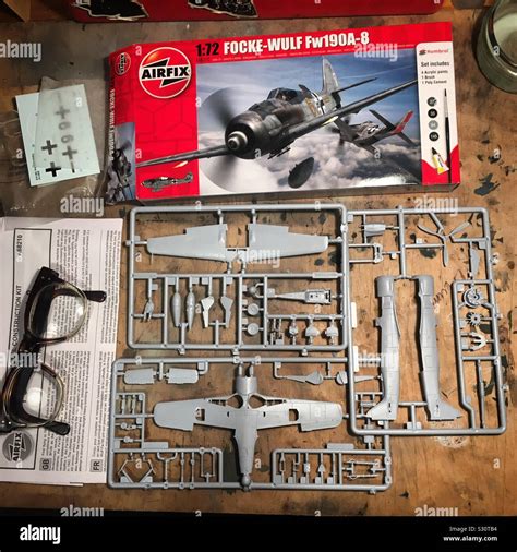 Airfix workbench, making scale model plastic kits Stock Photo - Alamy