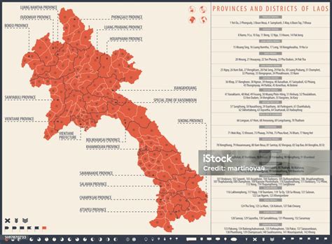 infographic map  laos  administrative division  provinces