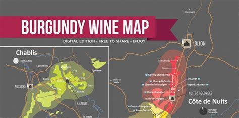 Burgundy Wine Region Map (France)