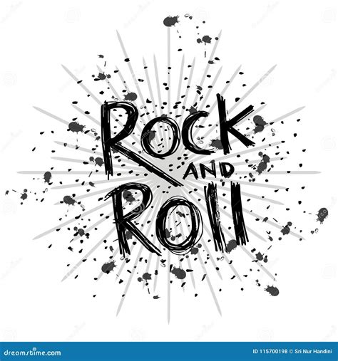 Rock And Roll Hand Lettering Stock Illustration Illustration Of Font