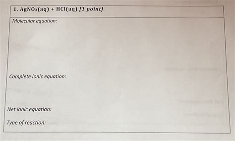 Solved Agno3aqhclaq 1 ﻿point Molecular