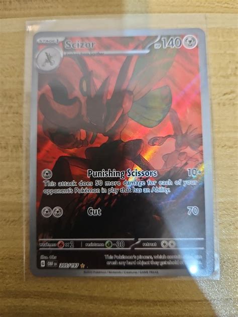 Scizor Illustration Rare 205 197 Obsidian Flames Hobbies Toys Toys