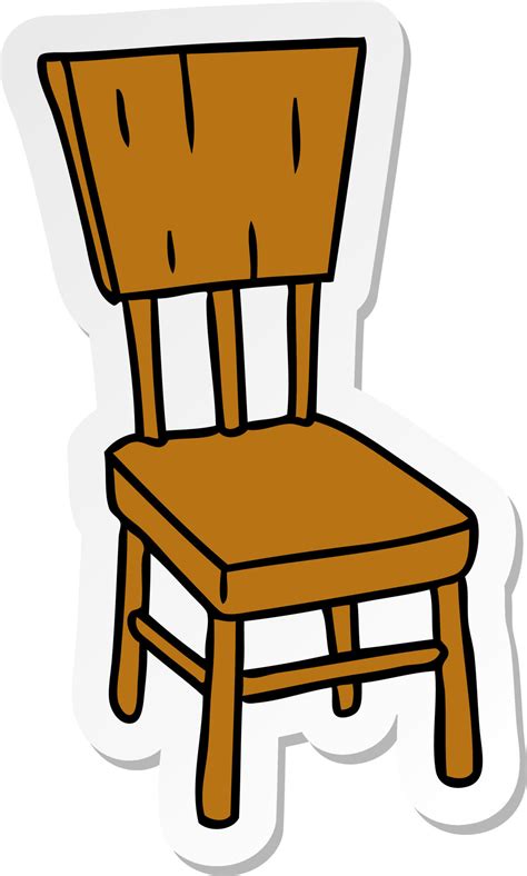 Sticker Cartoon Doodle Of A Wooden Chair 8994011 Vector Art At Vecteezy