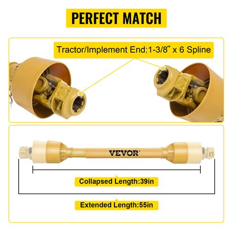 Vevor Pto Shaft Pto Drive Shaft Spline Tractor And Implement