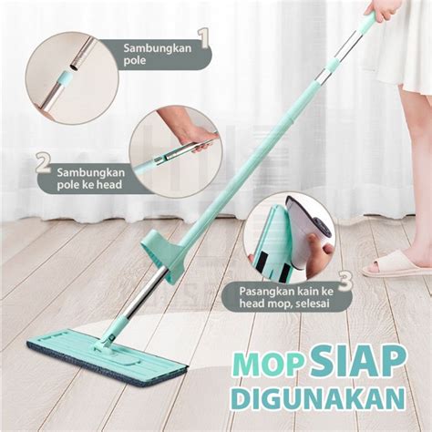 Jual Alat Pel Lantai Super Mop Tarik Flat Mop Ts Peras Tanpa Tangan