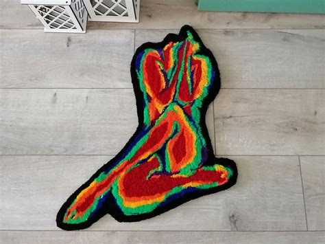 Nude Female Body Infrared Girl Wall Hanging Tufted Rug Decor Hand Tapestries Wall Art For