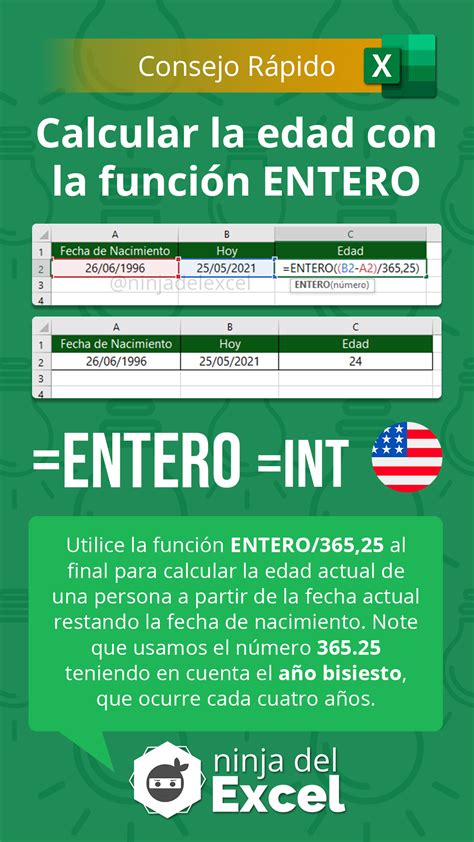 Funci N De Excel Calcula La Edad Con La Funci N Entero El Consejo