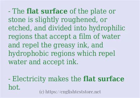 Some example sentences of "flat surface" - EnglishTestStore Blog