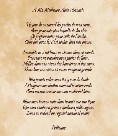 Po Me Amiti A Ma Meilleure Amie Sonnet