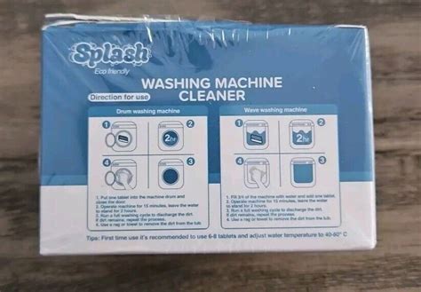 Splash Spotless Washing Machine Cleaner Deep Cleaning All Washers Nip 6 Tablets Ebay