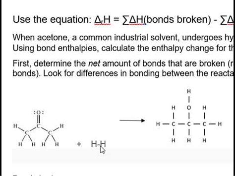 Delta H From Bond Energies Youtube