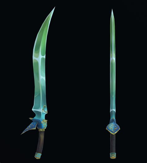 D Model Handpainted Fantasy Elven Sword Low Poly D Model Vr Ar