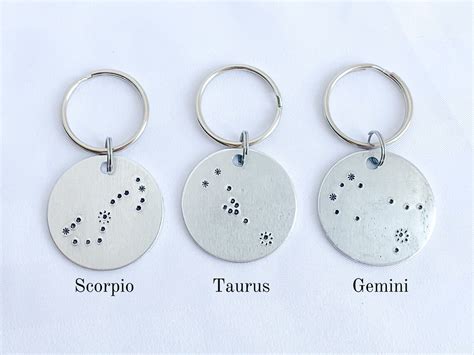 Zodiac Constellation Keychain Astrology Keychain Etsy