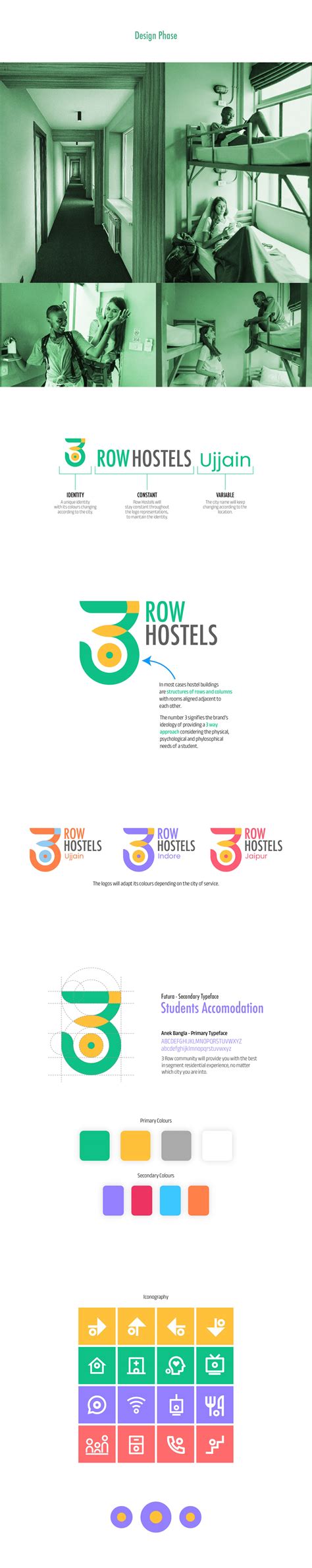 3 Row Hostels | System Design on Behance