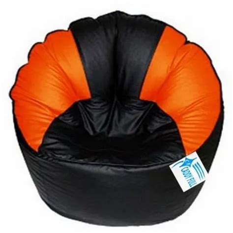 Caddyfull Leather And Suede Black Orange Muddha Bean Bags At Rs 500