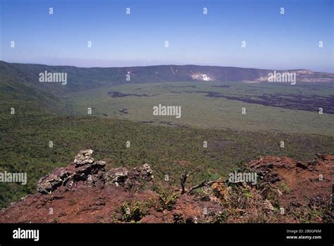 ECUADOR,GALAPAGOS ISLANDS, ISABELA ISLAND, ALCEDO VOLCANO, VIEW OF ...