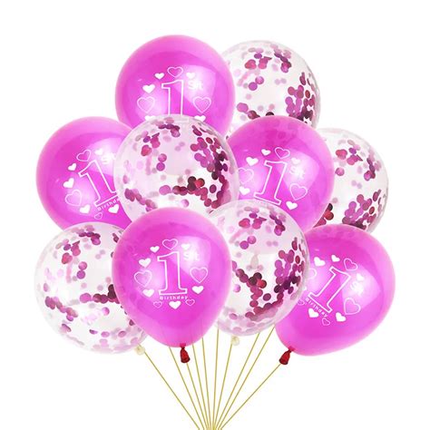 1 Birthday Baby Show Happy Birthday Balloons 1st First Birthday Boys Girl Balloon 1 Year ...