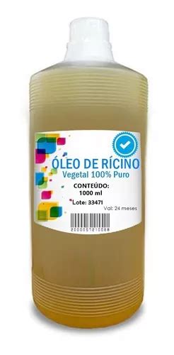 Óleo De Rícino Puro Crescimento Reparação Cabelo 1000ml Parcelamento