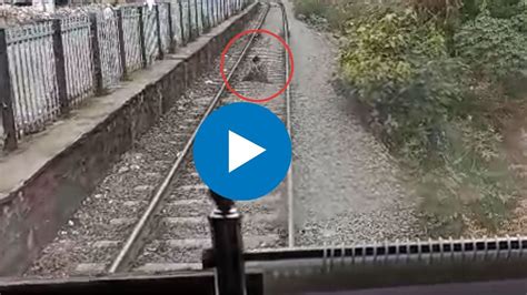 Train Viral Video नशेत धुंद तरुण थेट रेल्वे रुळांवर झोपला समोरुन