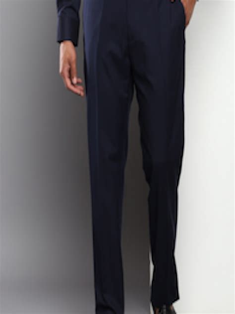 Buy Tommy Hilfiger Men Navy Blue Solid Formal Trouser Trousers For Men 20760244 Myntra