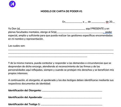 Carta De Poder Modelos Y Formatos En Word Y Pdf Images