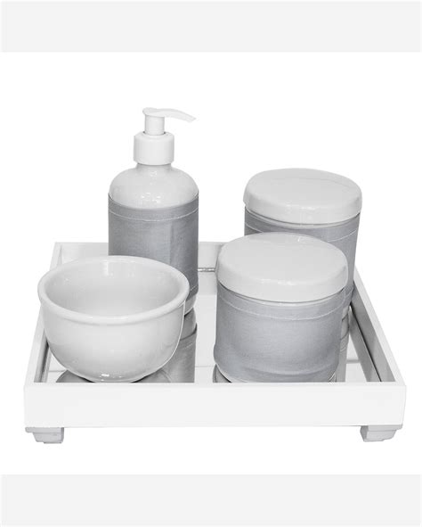 Riachuelo Kit Higiene Espelho Potes Molhadeira Porta Lcool Gel E