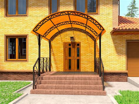 Навесы из поликарбоната над крыльцом - «ГрандНавес»