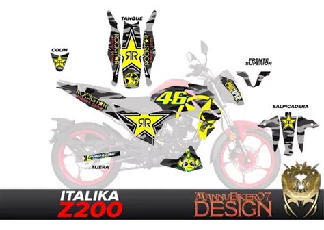 Italika Z Calcas Vinil Skins Wrap Stikers Laminado Enduro Meses