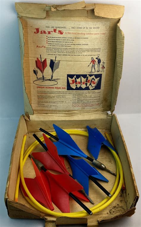 Lot Vintage 1960s Jarts Lawn Darts Missile Game W Original Box