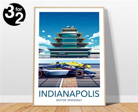 Indianapolis 500 Poster Indianapolis Motor Speedway Print T For